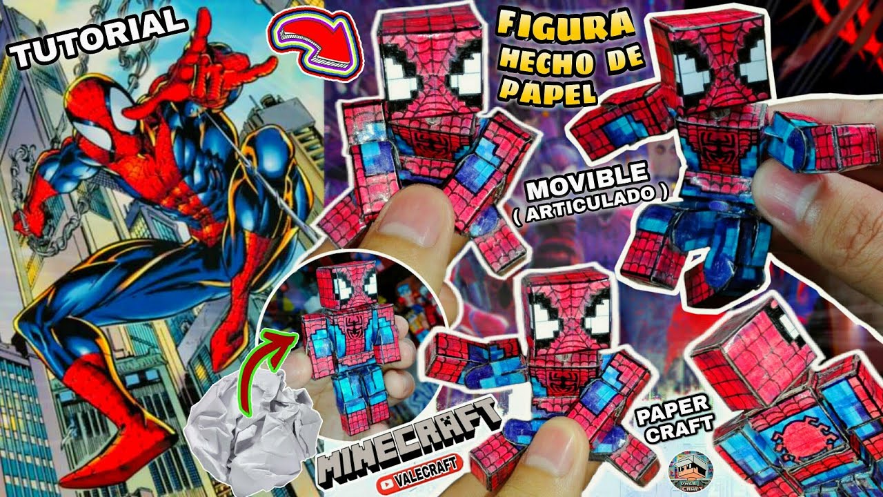 Como Hacer A Spider Man De THE SPIDER VERSE Figura De Papel Minecraft Maxresdefault