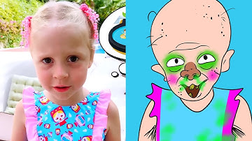 Nastya and her happy holidays with her grandfather | Funny Drawing Meme Cartoon Collection