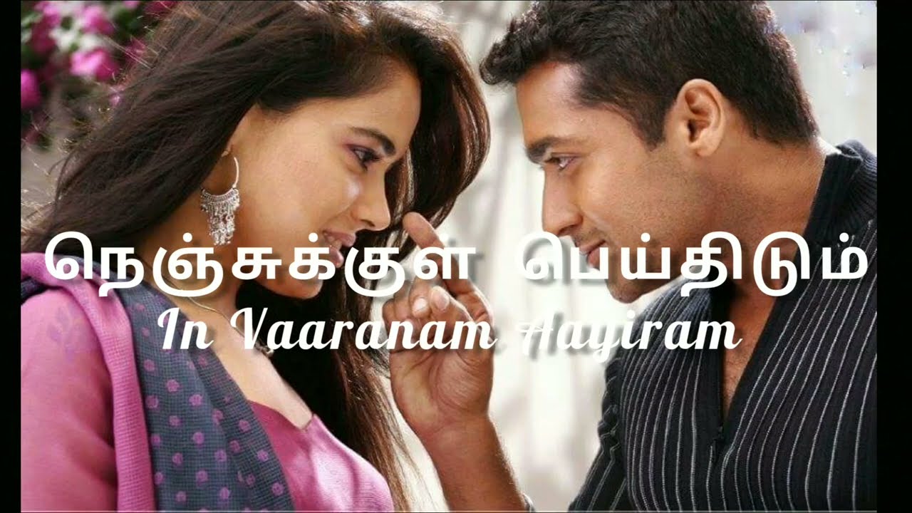 Nenjukkul Peidhidum song with Tamil lyrics Vaaranam Aayiram  Tamil