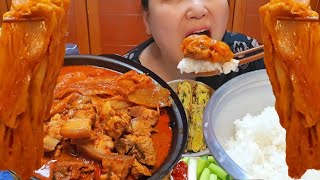 갓지은냄비밥에 돼지고기듬뿍 묵은지김치찜(feat.계란말이)먹방 Kimchi with plenty of pork and pot rice MUKBANG