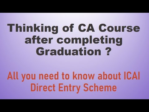 How to start CA after Graduation| All about Direct entry Scheme