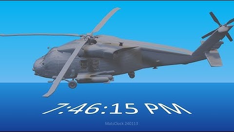 MatsClock 240113 - Free PowerPoint Digital Clock PPT Timer 3D Helicopter SeaHawk