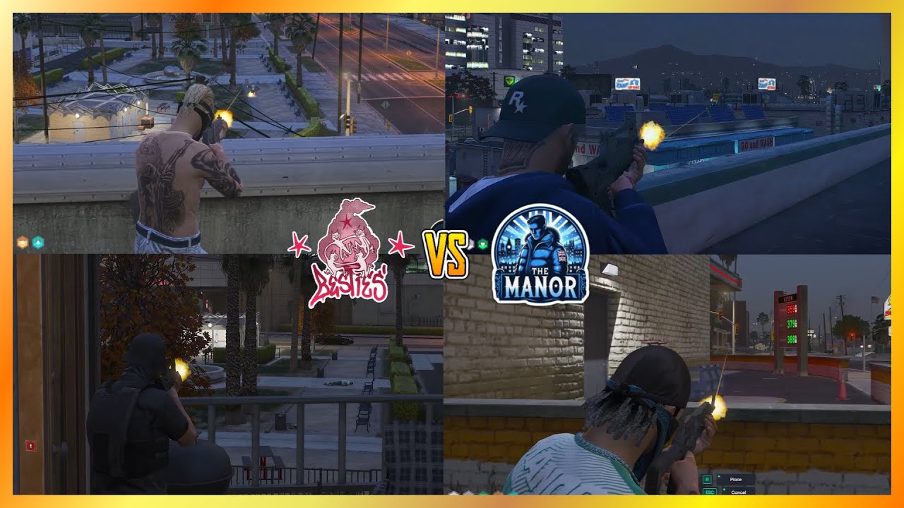 Besties vs Manor Near Dollar Pills And Courthouse (Multi POVs) | NoPixel 4.0 GTA RP