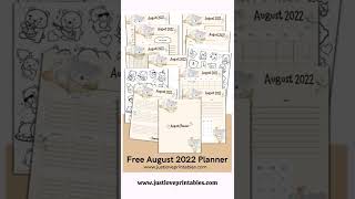 Free August 2022 Planner | Just Love Printables #printable #planner #2022