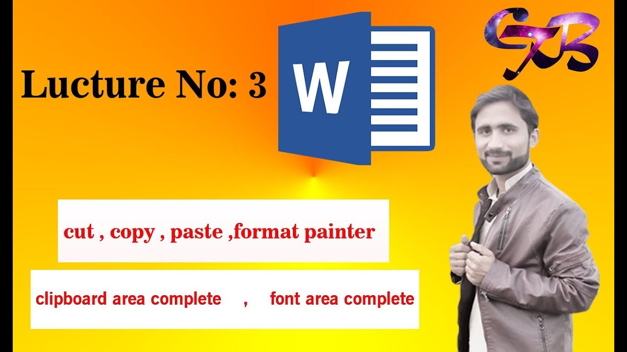 Ms word| cut,copy,paste,special paste,All font manage Lecture No 3 ...