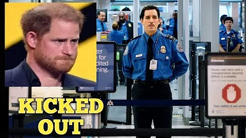 Airport security KICKS Harry and Meghan OUT after they start fighting in the middle of the airport