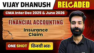 Insurance Claim One Shot | CMA Inter Financial Accounting| Vijay Dhanush Reloaded |CMA Kuldeep Batra