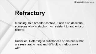Refractory Meaning