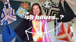 How many triangle bags can I crochet in a weekend?