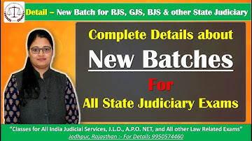 NEW BATCH STARTS FOR RJS, OJS, DJS, BJS, GJS and all other State Judiciary & Law Posts | SULC