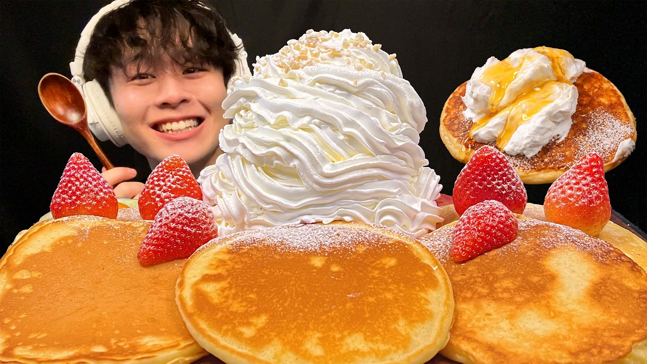 【ASMR】Eggs 'n Thingsみたいなパンケーキが食べたい‼️【咀嚼音/mukbang/Eating Sounds】