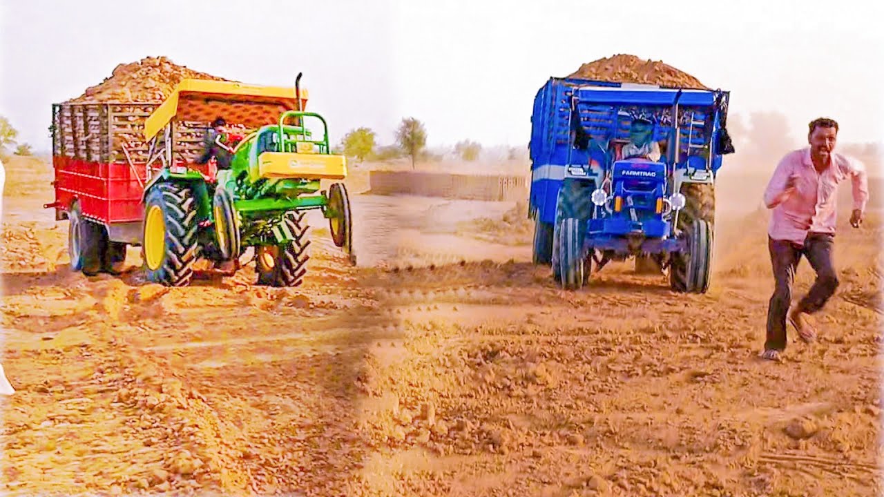 दोनों ड्राइवरों ने ठान ली की मंजिल पूरी करके ही दम लेंगे John dear 5036 D vs farmtrac 60