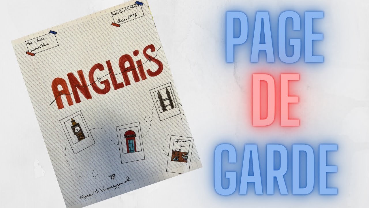 Page De Garde D'anglais Facile PAGE de GARDE d'ANGLAIS 2024-2025 - YouTube
