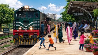 Live view from Locomotive Cab train journey from Train driver cab front view