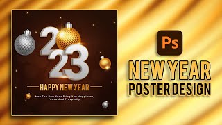 Happy New Year 2023 Poster Design In Photoshop.