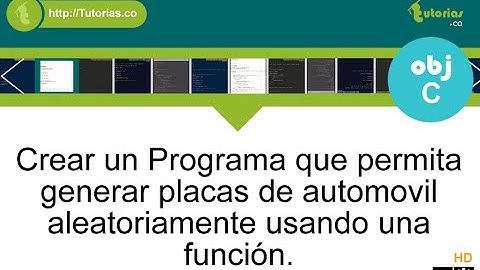 POO + funciones + Objective C (funcion generar placa)