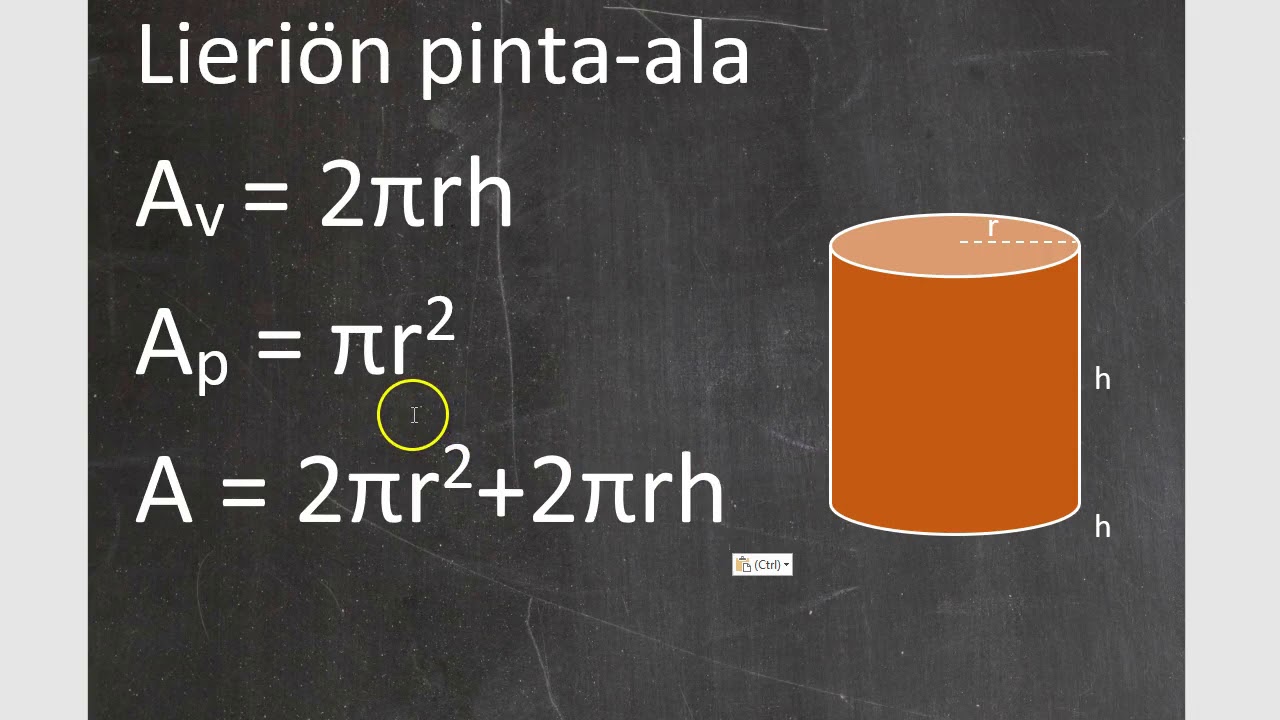 Kurssi 10: Avaruusgeometria: osa6: Lieriön pinta-ala