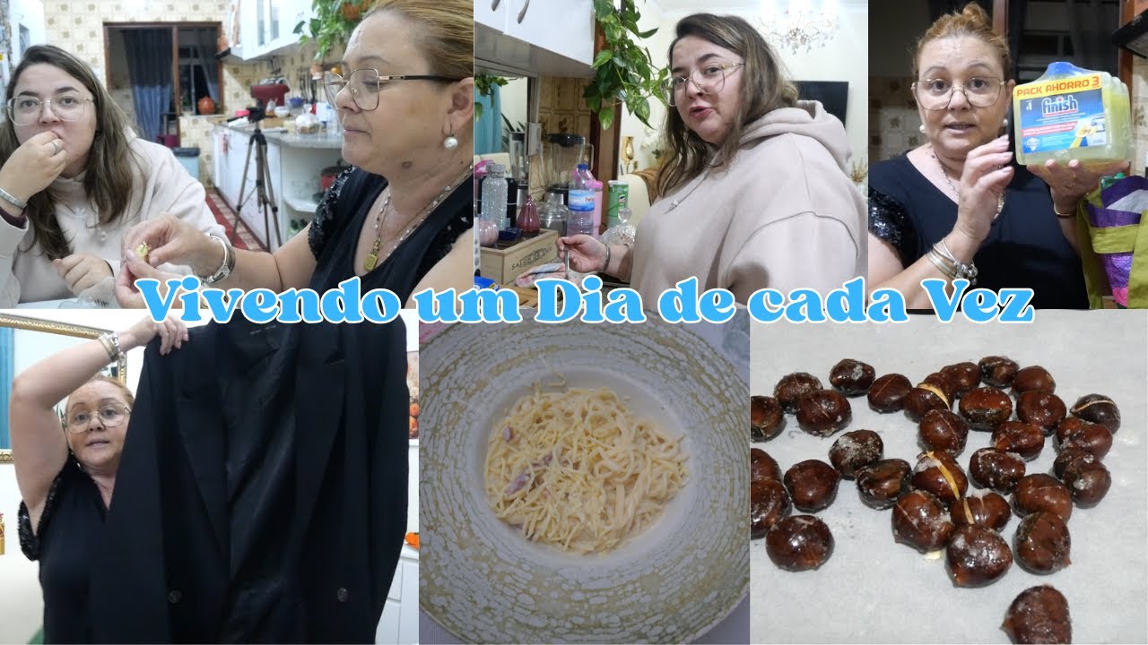VLOG DIÁRIO|| ESPARGUETE COM CAMARÃO|| FOMOS AS DUAS ÁS COMPRAS|| COMEMOS CASTANHAS