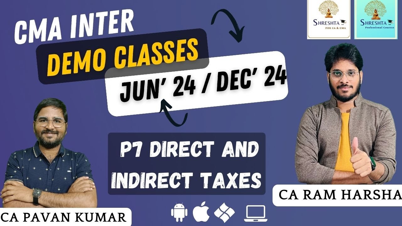 P7A DIRECT TAX | DEMO | CMA INTER | NEW SYLLABUS | JUNE 2024 EXAMS ...