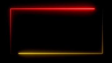 RED AND YELLOW Neon Light Frame | Glowing Border | Black Screen | After Effects LOOP VIDEO Template
