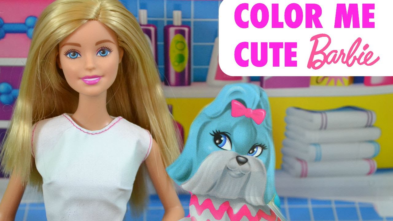 Color Me Cute Barbie with Puppy COLOR CHANGING Toy Play Set - YouTube