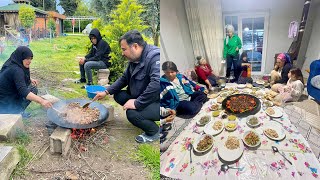 ENİŞTEM İLE ABLAM İFTAR YEMEK DAVETİ ~ ODUN ATEŞİNDE SACDA KUZU ETİ İFTAR HAZIRLIĞI