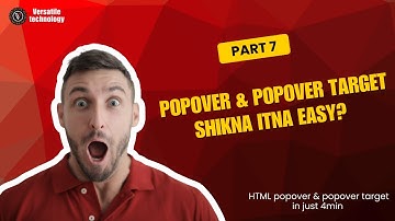 HTML Chapter 7 – Popover & popovertarget Attribute | Beginners Must Watch