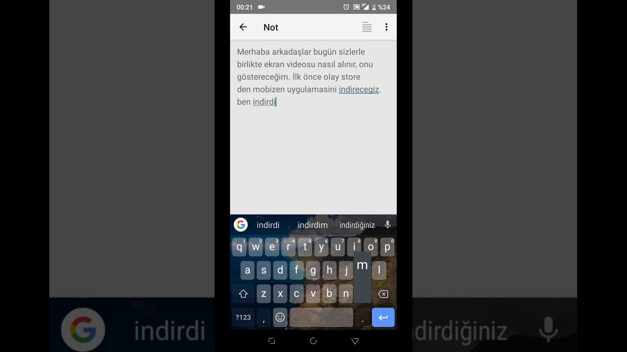 Android ten ekran videosu çekme - YouTube