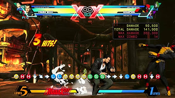 Ultimate Marvel vs Capcom 3 - Frank Level 1-3 combo(No X-Factor)
