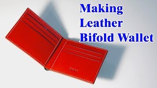 24 [LeatherCraft] Making a Leather Bifold Wallet / [가죽공예] 가죽 반지갑 만들기 / Free Pattern