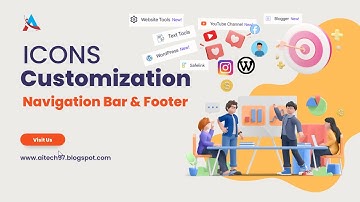 Social Icons Customization in Navigation Bar and Plus UI Blogger Footer | SVG Social icons