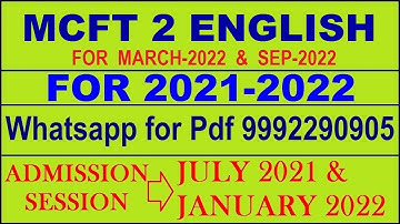 MCFT 2 Solved Assignment 2021-22 in ENGLISH,  Whatsapp For Pdf  9992290905.