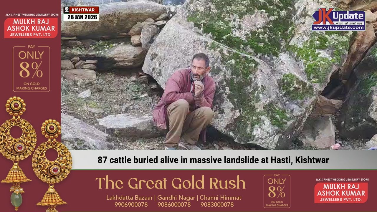 87 cattle buried alive in massive landslide at Hasti, Kishtwar