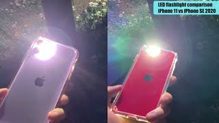 LEDライトはiPhone11より新型iPhoneSEの方が明るい？比較テストLED brightness comparison