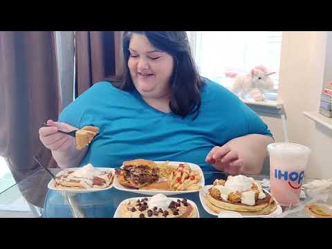 Huge IHOP Pancake Feast Mukbang - My First Time Trying on this Channel
