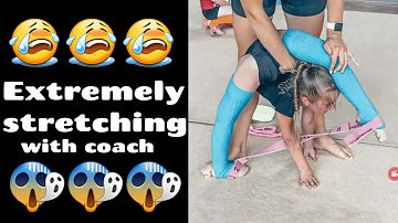 Extremely stretching with coach 😱😭(cry)