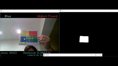 Open CV Recognition of coloured rectangles with distance calculations