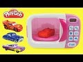 Play Doh Cooking Microwave Oven Playset Learn Colors with Disney Cars Modeling Clay and Takara cars!