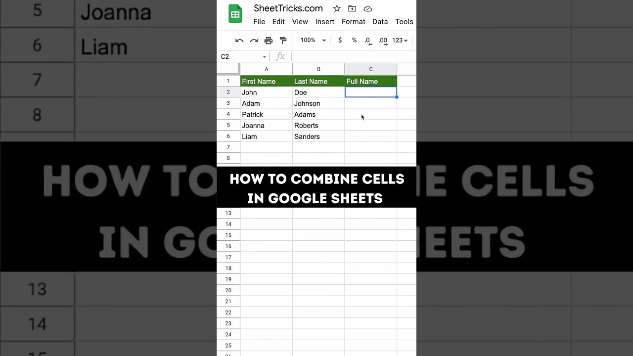 How To Combine Cells in Google Sheets #spreadsheettricks #combinecells #googlesheets #sheets #excel