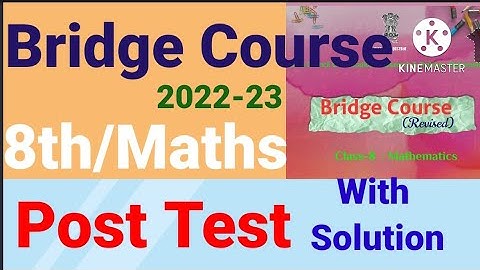 Std:8th||Mathematics||Bridge Course Post Test||English & SemiEnglish||Maths Post Test Class 8