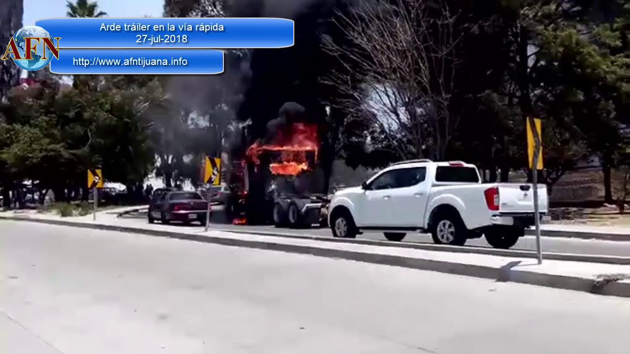 Arde tráiler en la vía rápida noticias de ultima hora