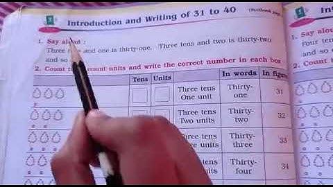 Class - 1st.  Subject - math Topic - Introduction and writing of 31 to 40
