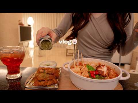Vlog | Ultimate Winter Home Meals 🍤 Strawberry Jam, Bibimbap, Fried Oysters & Cozy Unboxing ☁️✨