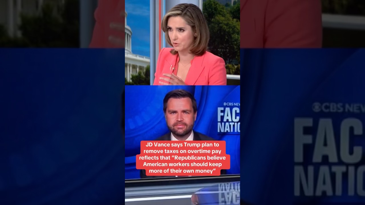⁣JD Vance on Trump proposal to end taxes on overtime pay #shorts