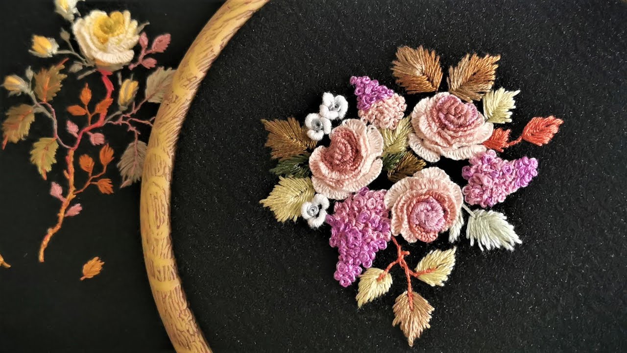 EMBROIDERY FLOWERS / WORK IN PROGRESS / HAND EMBROIDERY FLOWERS / PART