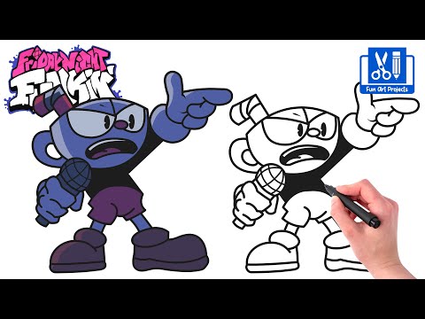 How To Draw Angry Cuphead (Indie Cross)  Como Dibujar Friday Night Funkin  FNF - Easy Step By Step 