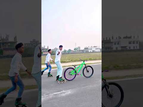Cycle and skating stunt 🚲🛼