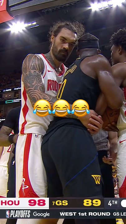 Steven Adams hugging Jimmy Butler during a jump ball 😂
