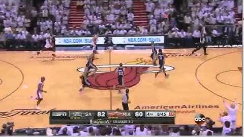 Lebron James blocks Tim Duncan Heat Spurs Game 6