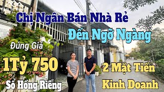 Chị Ngân Bán Nhà Rẻ Đến Ngỡ Ngàng đúng 1tỷ750 2 mặt tiền kinh doanh sổ hồng riêng - Tâm Tư House